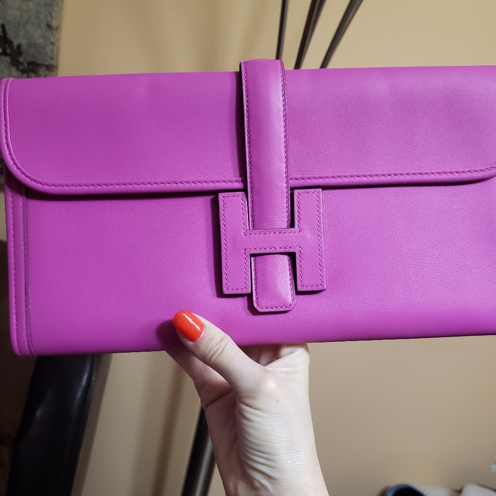 hermes jige magnolia authentic clutch
